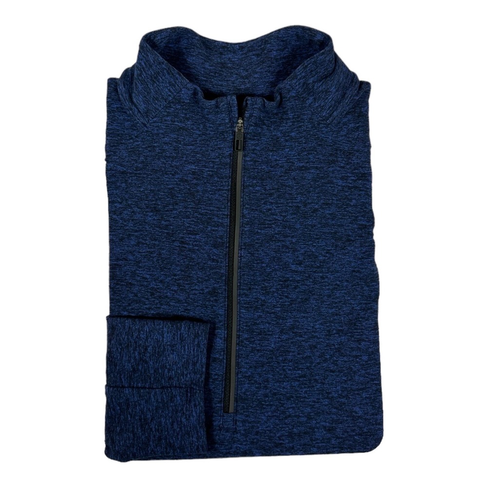 Lululemon Mens Surge 1/4 Zip Heathered Blue Black Performance Pullover Size M